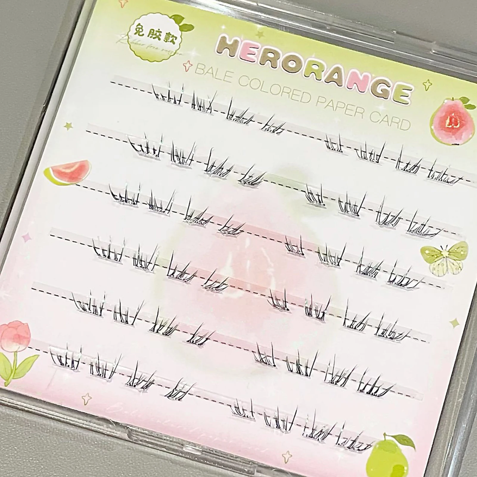 ملحقات الرموش الطبيعية الرموش الصناعية العنقودية الفردية لخط الرموش السفلية مع تأثير متدرج اللون ماكياج الرموش اليومية