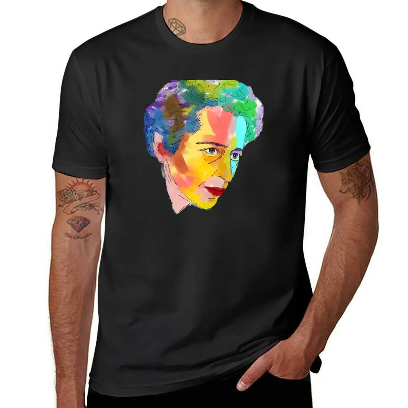 Hannah Arendt abstract painting T-Shirt anime clothes plus size tops tees workout shirts for men