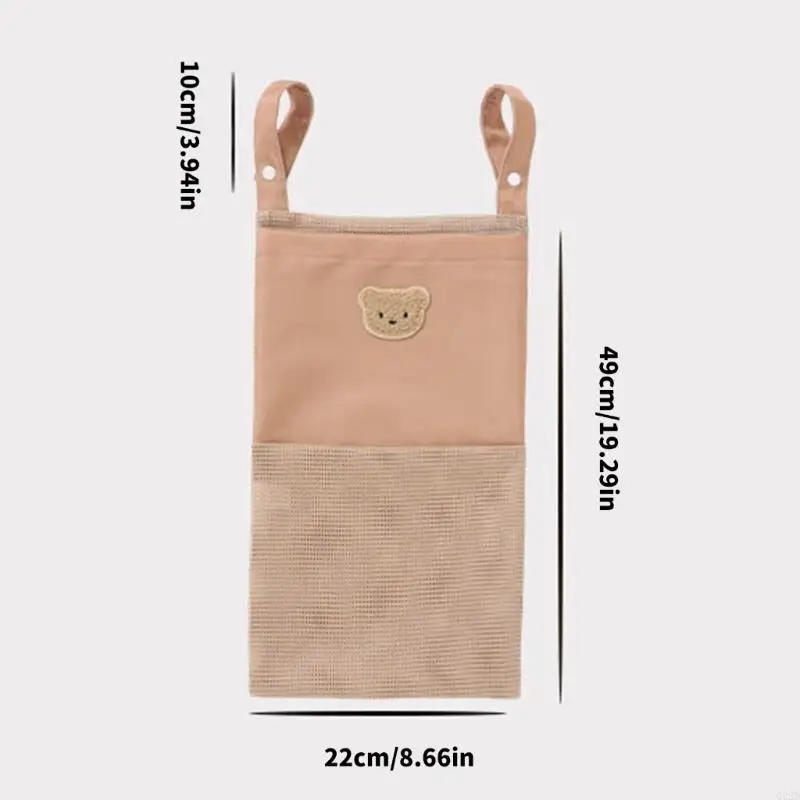 منظم سرير الطفل الشبكي الصحي Q22D مع خطاف معزز، جيوب واسعة، حل تخزين السفر لمناديل الزجاجات #6