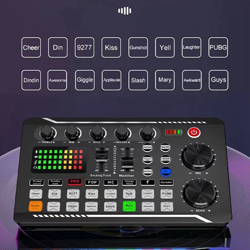 Daily Sale F998 Sound Card And BM800 Microphone Kit Mic Sound Mixer Sound Card Audio Mixing Console Amplifier For Singing PC Pho