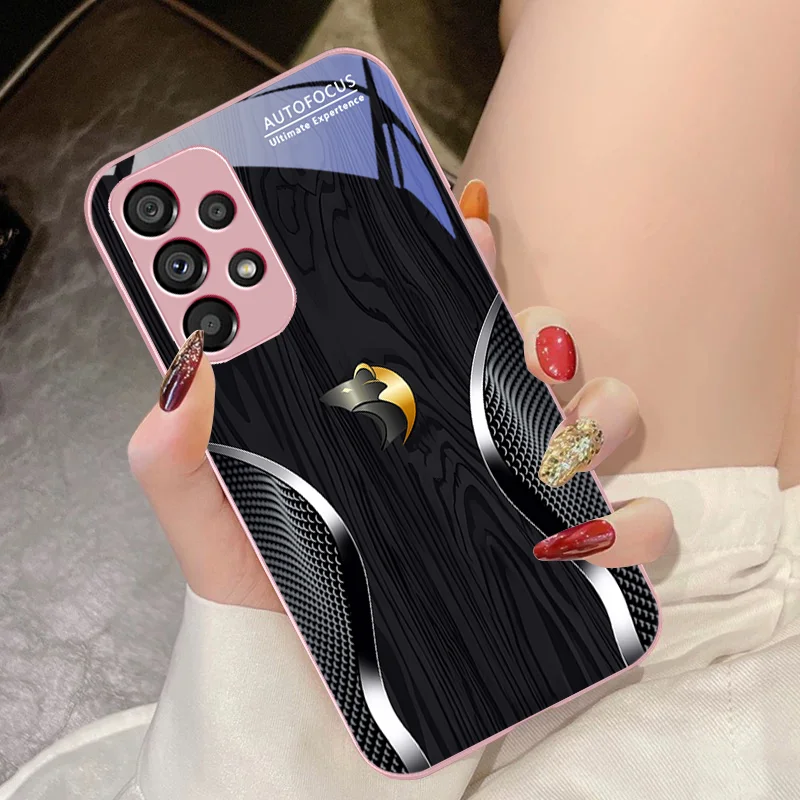 Wood Grain Snake Head For Samsung Galaxy S10 4G S20 11E 30 S21 21Fe 22 S24 Pro S23 Ultra 5G S8 S9 Tempered Glass Phone Case