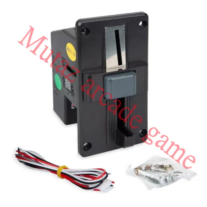 Arcade game machine Black Plastic Programmable electronic CPU coin selector 6 values Multi Coin acceptors