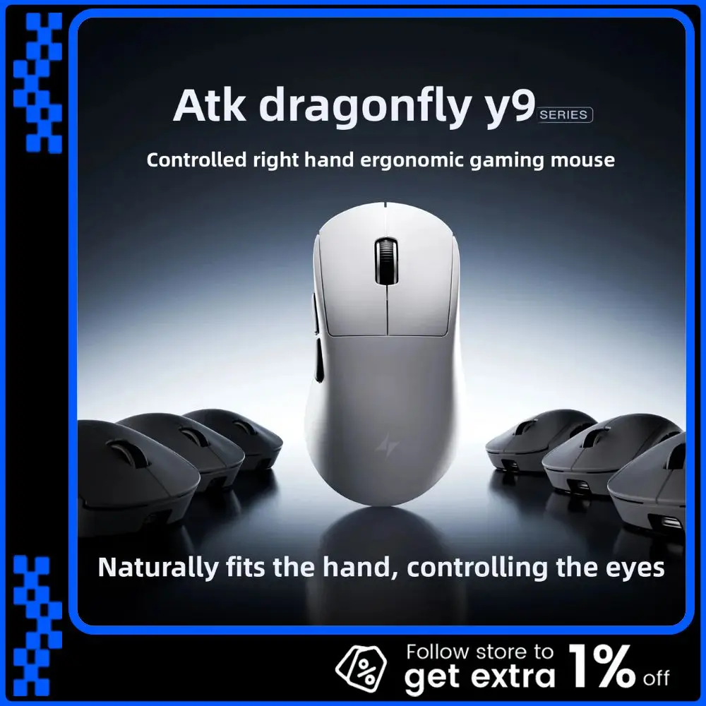 ATK Dragonfly Y9 Wireless Mouse 3-mose Ergonomics Dual 8K Long Battery Life Gaming Mouse Customized E-sports PC Accessory Gifts