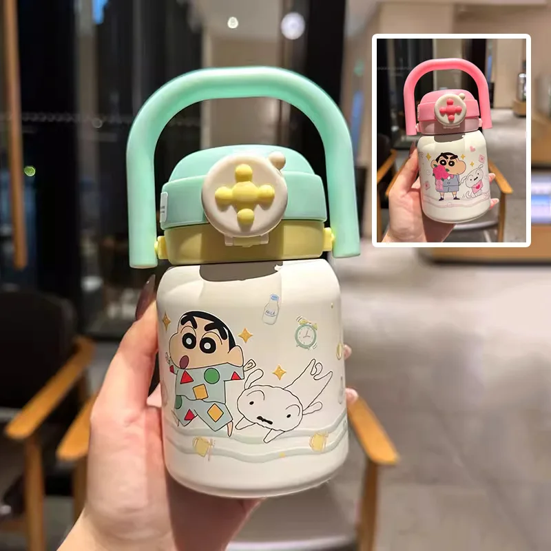 

Милая портативная термокружка с изображением персонажа Crayon Shin-chan, 350 мл, двойного назначения, с отверстием для прямого питья и трубочкой – идеальный подарок на праздник.