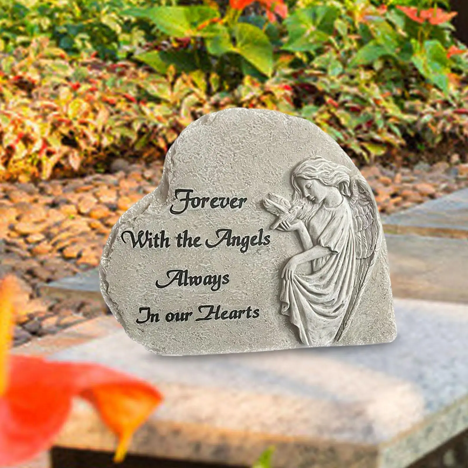 Angel Statue Final Resting Peace Memorial Headstone for Yard Patio Decor