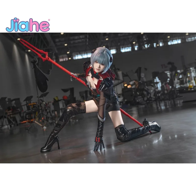 

Anime EVA Ayanami Rei Cosplay Costume sexy black leather jumpsuit Halloween accessory upgrade version woman Carnival uniform