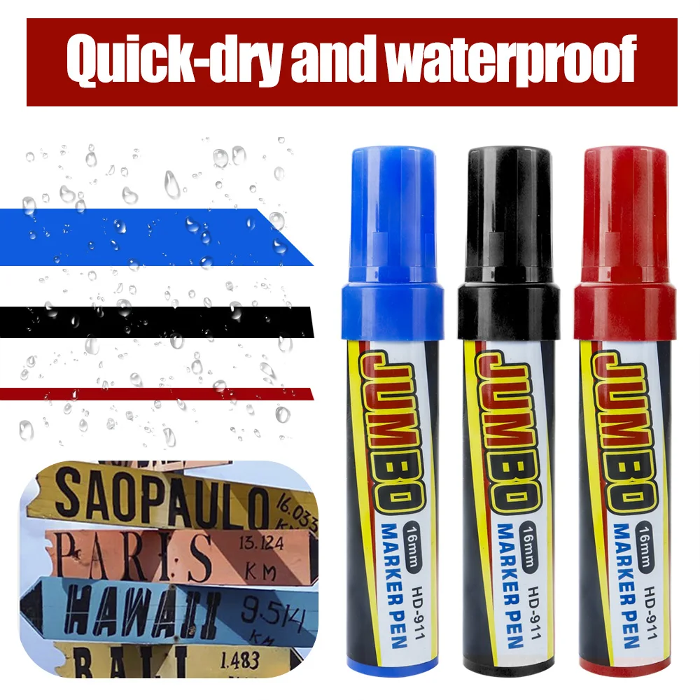 

12/24 Pcs Paint Markers Ultra-Large Affordable Capacity Permanent Quick-Drying Write Smooth Suitable Plastic Metal Wood Carton