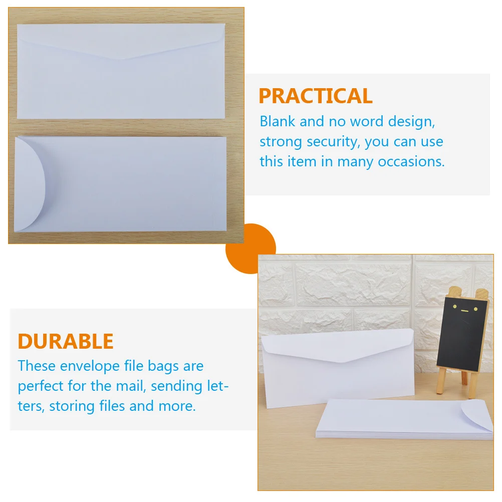 

20Pcs Blank Envelopes Premium Thick Paper Letter Bags for Document Storage Cash Checks Invitations Portable Office Supply