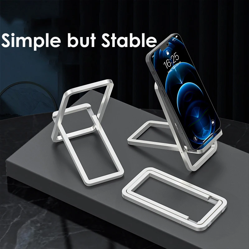 

New Simple Desktop Phone Holder Portable Aluminum Alloy Folding Lazy Stand For Cell Phone Gift Wholesale Cell Support Bracket
