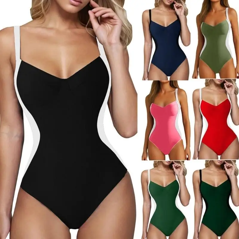U2JB Ladies V-Neck Bathing Suit Women Push Up Swimwear 1 Swimsuit Back Swimming Suit for Beachwear