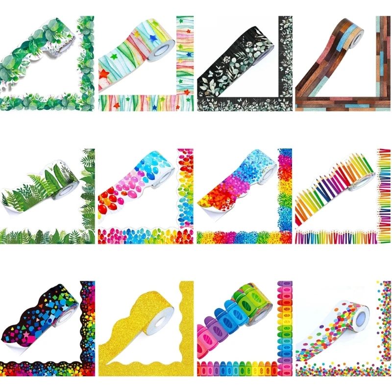 18meters Colorful Dotted Border Trim Bulletin Border Decoration Children Stickers for Classroom Supplies
