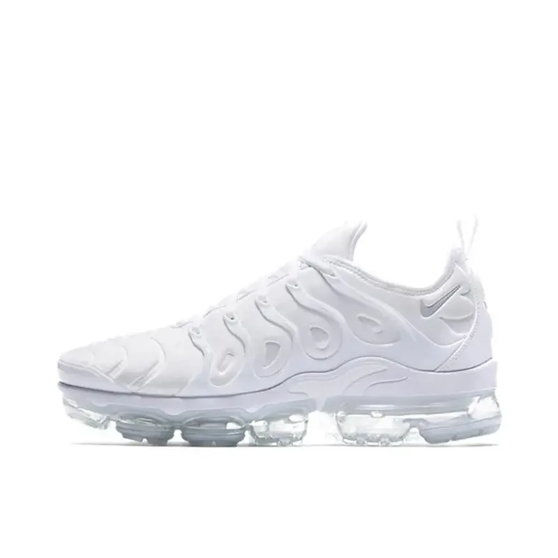 حذاء الجري Nike Vapormax Plus مريح، ممتص للصدمات، غير قابل للانزلاق، مقاوم للاهتراء للرجال والنساء، White Warrior