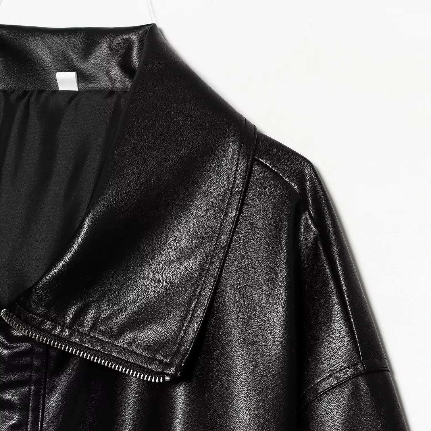 KASLEAD New Street Style Women's Jacket Pilot Function Leather Simple Fashion Summer Short Outerwear Polyester Fiber