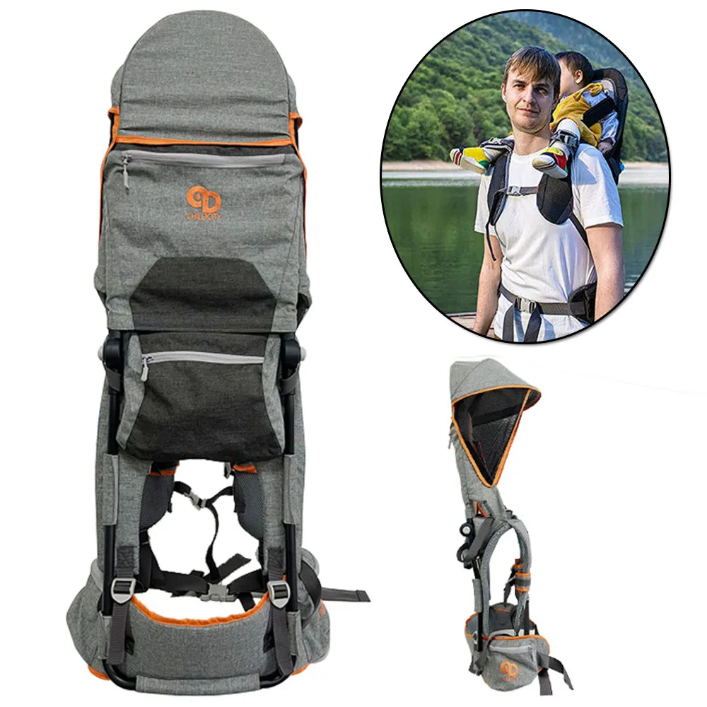 

New Baby Carrier Backpack with Adjustable Saddle Seat Sunshade Awning and Enhanced Safety Features for Outdoor Child Riding