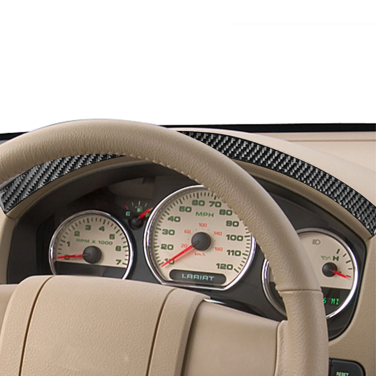 Real Carbon Fiber Car Accessories Speedometer Strip Trim Cover Soft Sticker For Ford F150 FX4 2004 2005 2006 2007 2008