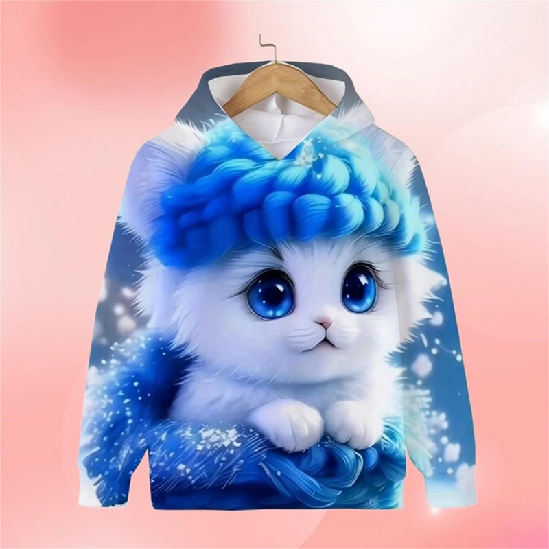 

Cute Cartoon Cats Pattern Hoodies Autumn Fashion Casual Men Women Kids 3D Animals Printed Hoodie Loose Streetwear Sweatshirts