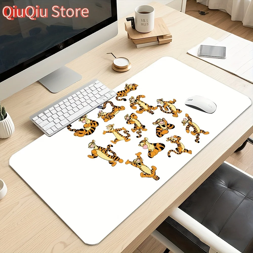 قطعة واحدة من لوحة ماوس الألعاب الكبيرة Pooh Bear & Tigger - تصميم كرتوني لطيف، قاعدة مطاطية متينة، مثالية لمكتب المكتب، حصيرة لوحة المفاتيح، #1