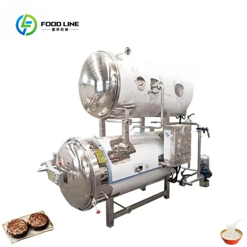 Custom Made Auto Steam Retort Machine Large Volume High Temperature Sterilizer for Aluminum Foil Bag Glass Jar Metal Can