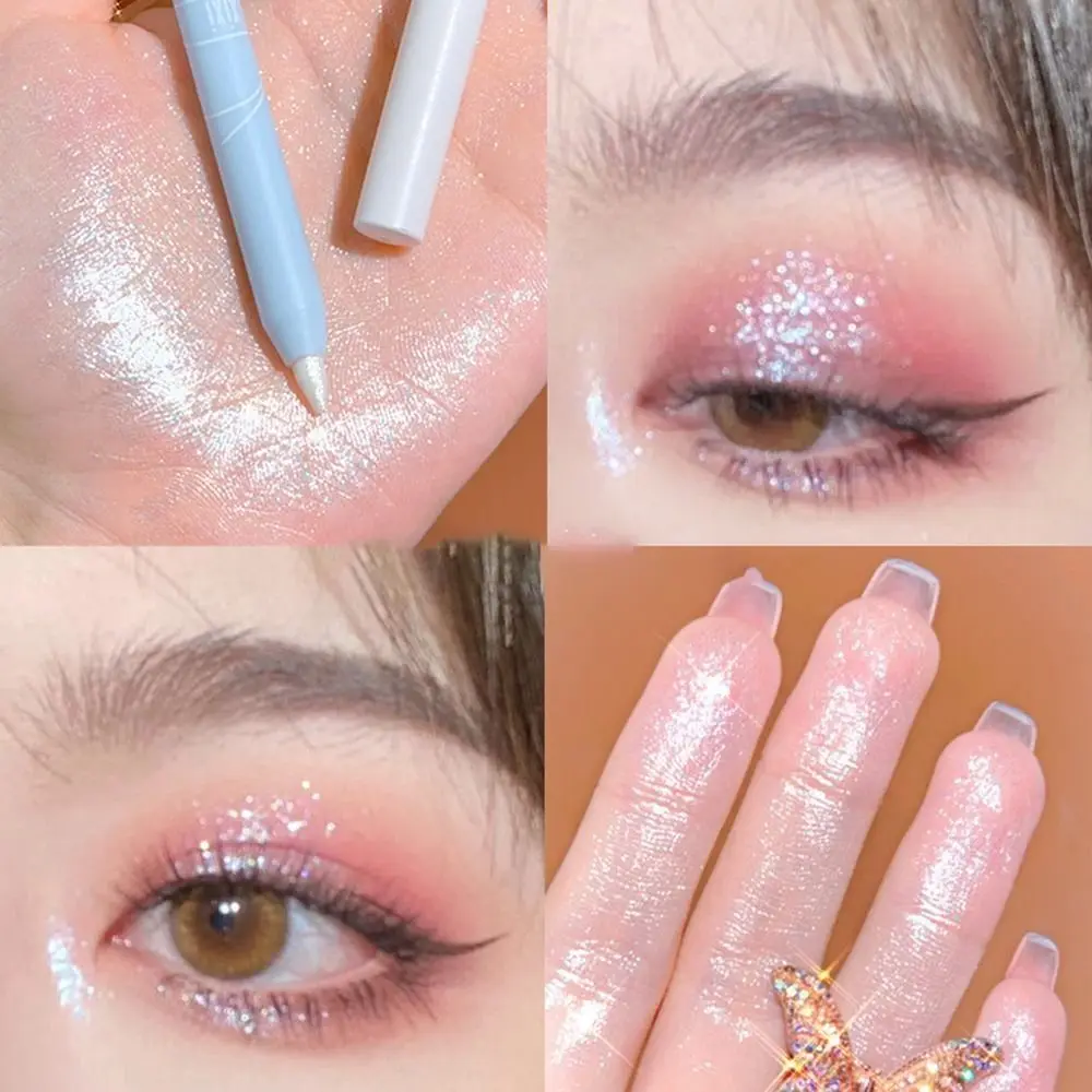 Shimmer Pearlescent Eyeshadow Pen Profession Soft Touch Glitter Eye Shadow Long Lasting Waterproof Lying Silkworm Pen Women