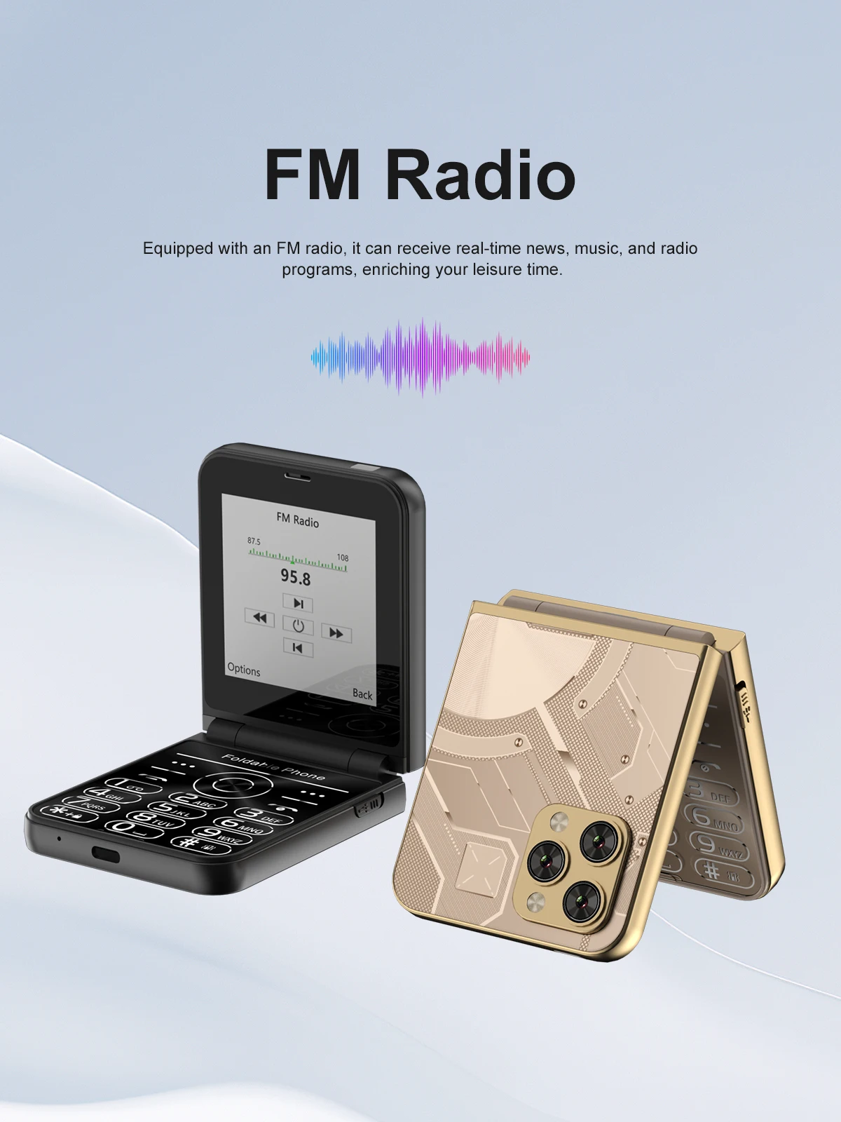 SERVO Flilo9 Foldable Feature Phone 3G WCDMA Dual SIM Big Button Speed Dial Auto Call Recording FM Radio Flashlight Cellphone
