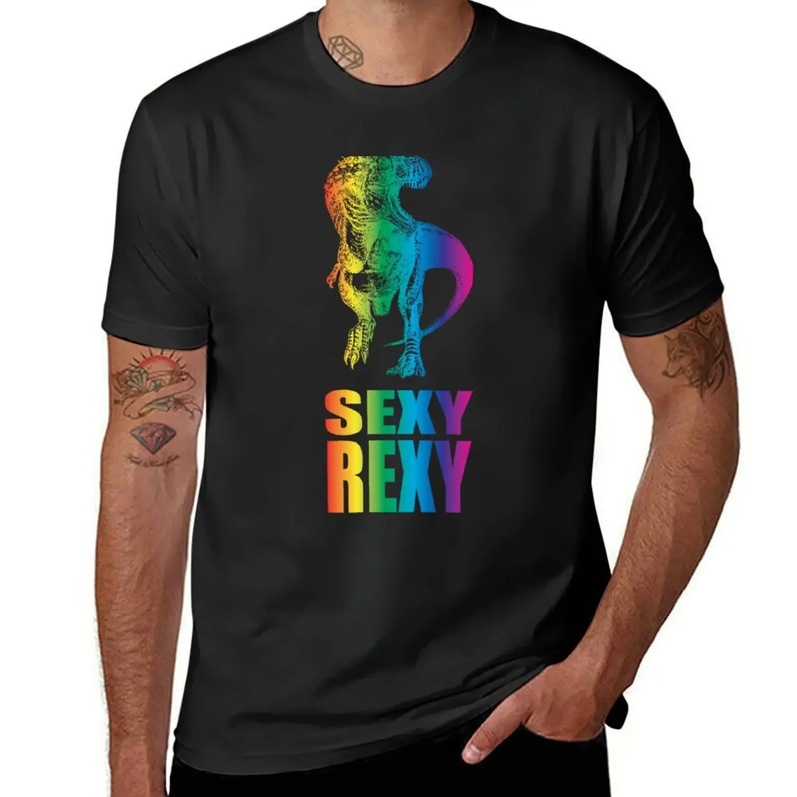

Rainbow Dinosaur: Sexy Rexy T-Shirt Blouse tshirts personalised essential t shirt vintage clothes compression shirt men