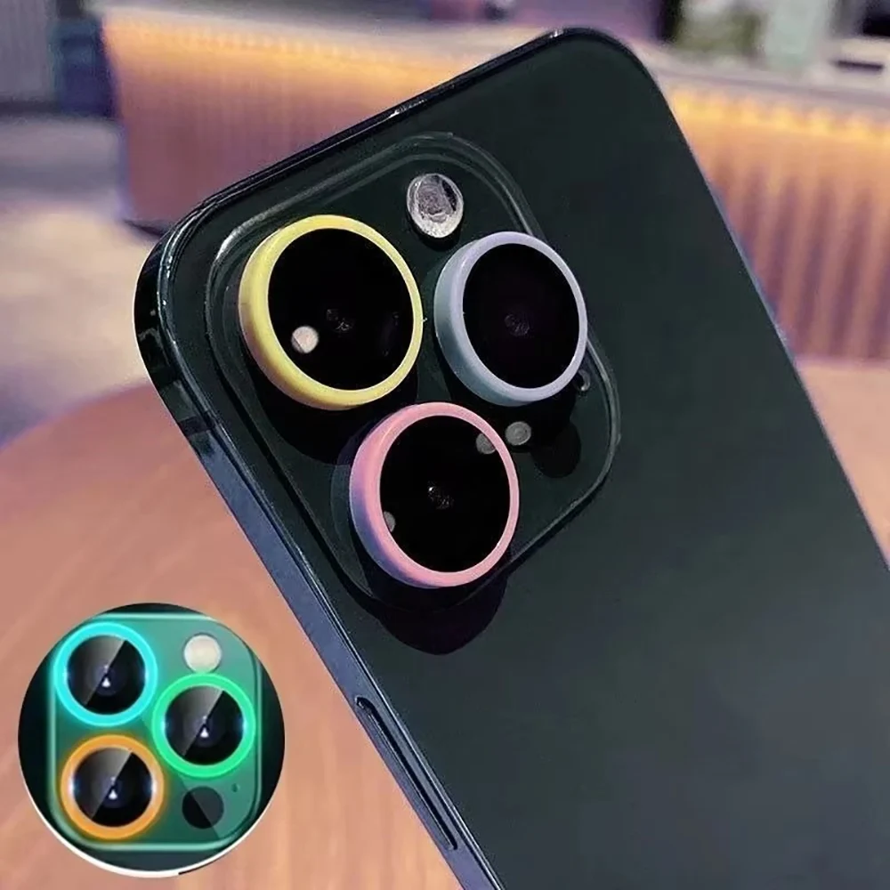 

Luminous Ceramic Camera Protector Film For iPhone 17 Pro Max 16 13 11 12 14 15 Pro Max Plus 13 Mini Lens Ring Glass Glowing Cap