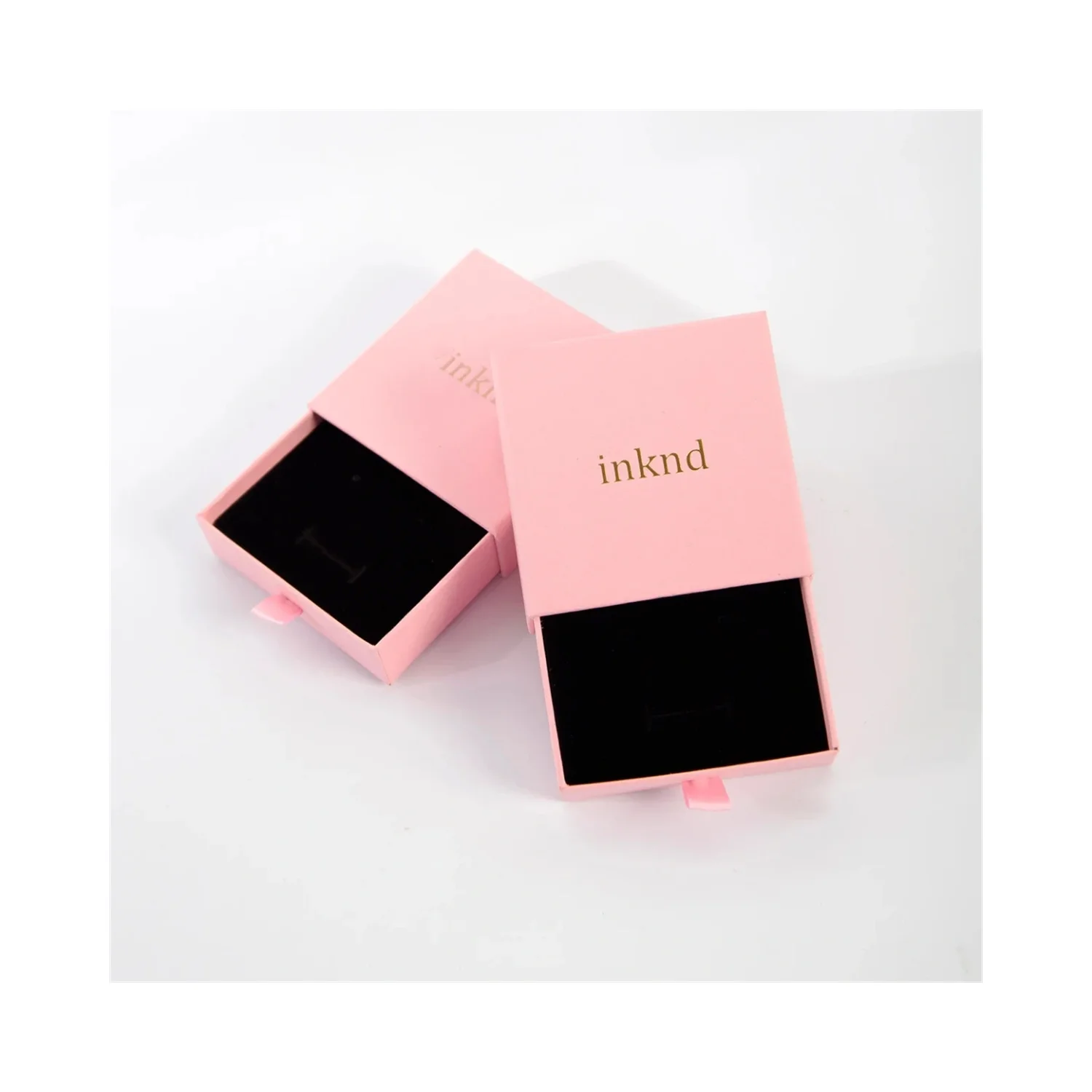 20 pcs Jewelry Paper Box Custom Ring Box with Balck Sponge Personalized Logo Necklace Package Bulk White Drawer Cardboard Box Pa