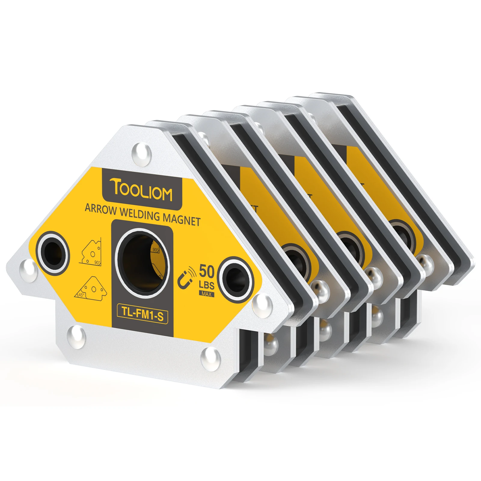 

TOOLIOM Arrow Welding Magnets 4pcs 25LB,50LB,75LB Strong Hold Magnetic Welding Holder Welder Magnet Set Welding Accessories