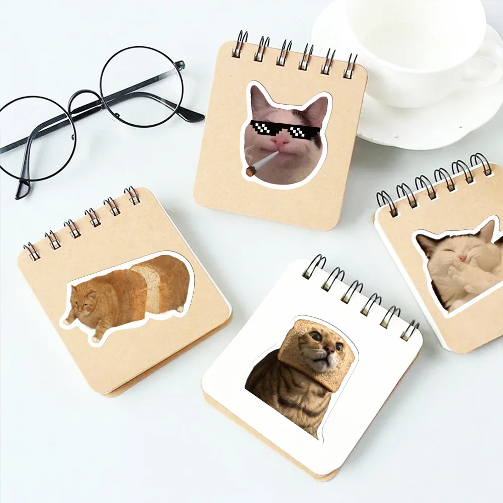 10/30/50PCS Cute Funny Cat Animal Cartoon Stickers DIY Laptop Luggage Skateboard Graffiti Decals Fun for Kid Toys Gift