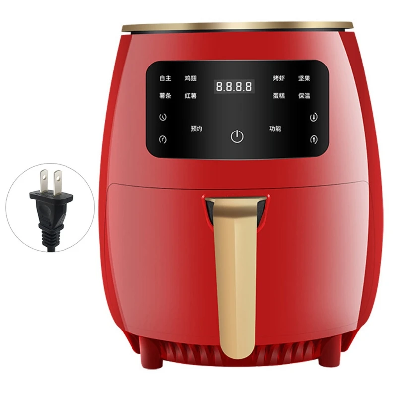 Family Size Electric Hot Air Fryers Oven Oilless Cooker with LCD Digital for Touch Screen & Nonstick Detachable 1 Drop Shipping