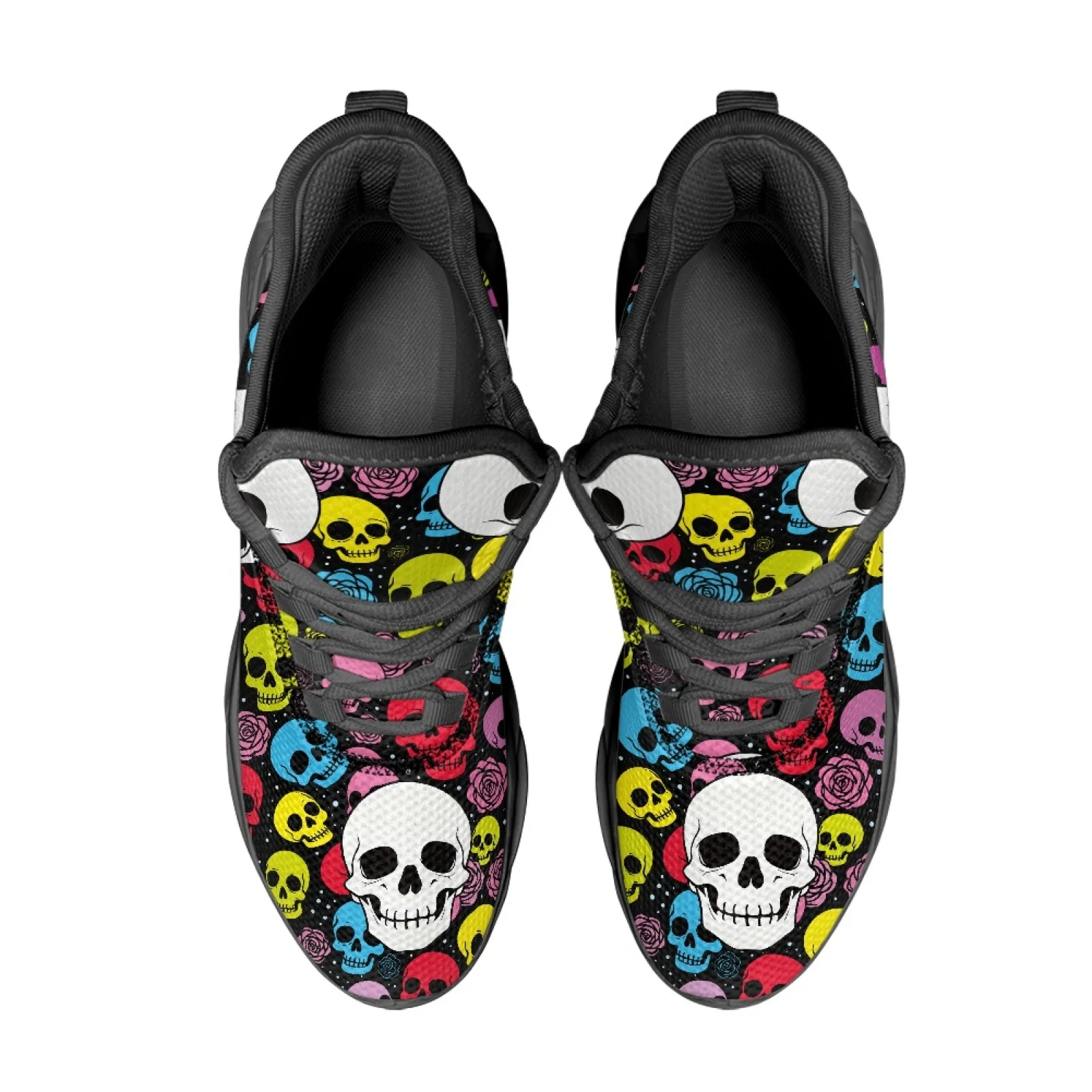 PENSTROLL Breathable Blade Shoes Non Slip Athletic Footwear for Walking Men Colorful Skull Rose