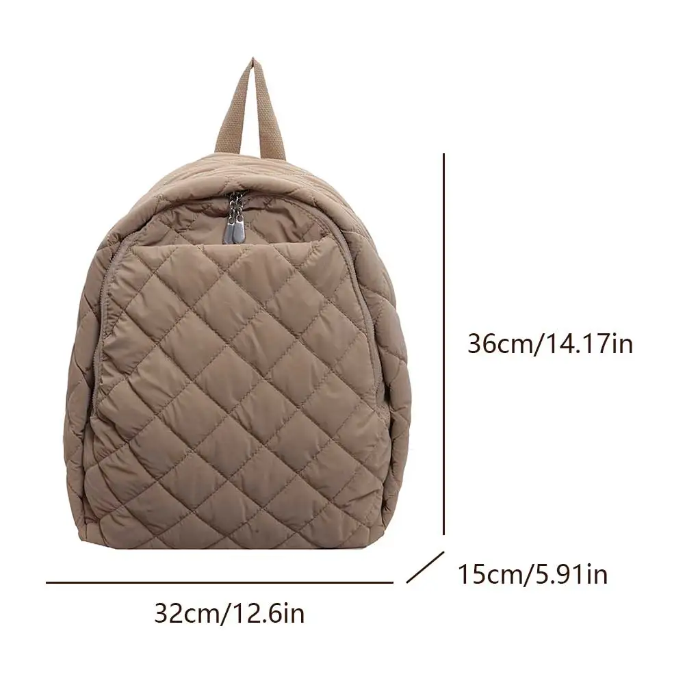 Quilted Puffer Backpacks for Women\'s Lightweight Cotton Rucksack Nylon Solid Travel Daypacks Large Capacity Casual Down Mochilas