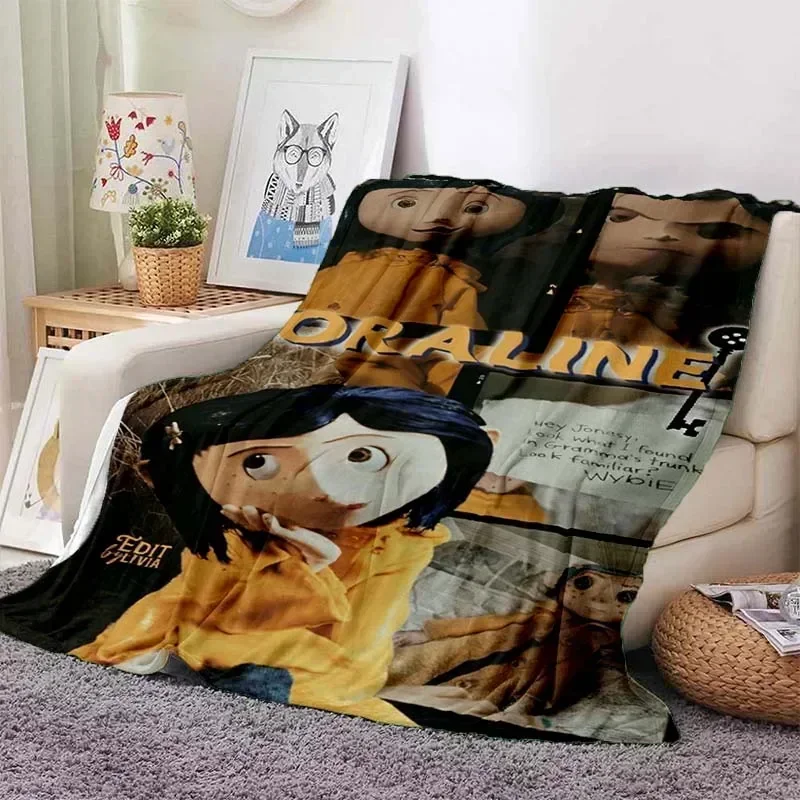 

Плед с принтом по мотивам фильма «Коралина», мягкий и теплый, для дивана, дома, путешествий, кемпинга, идеальный подарок на день рождения