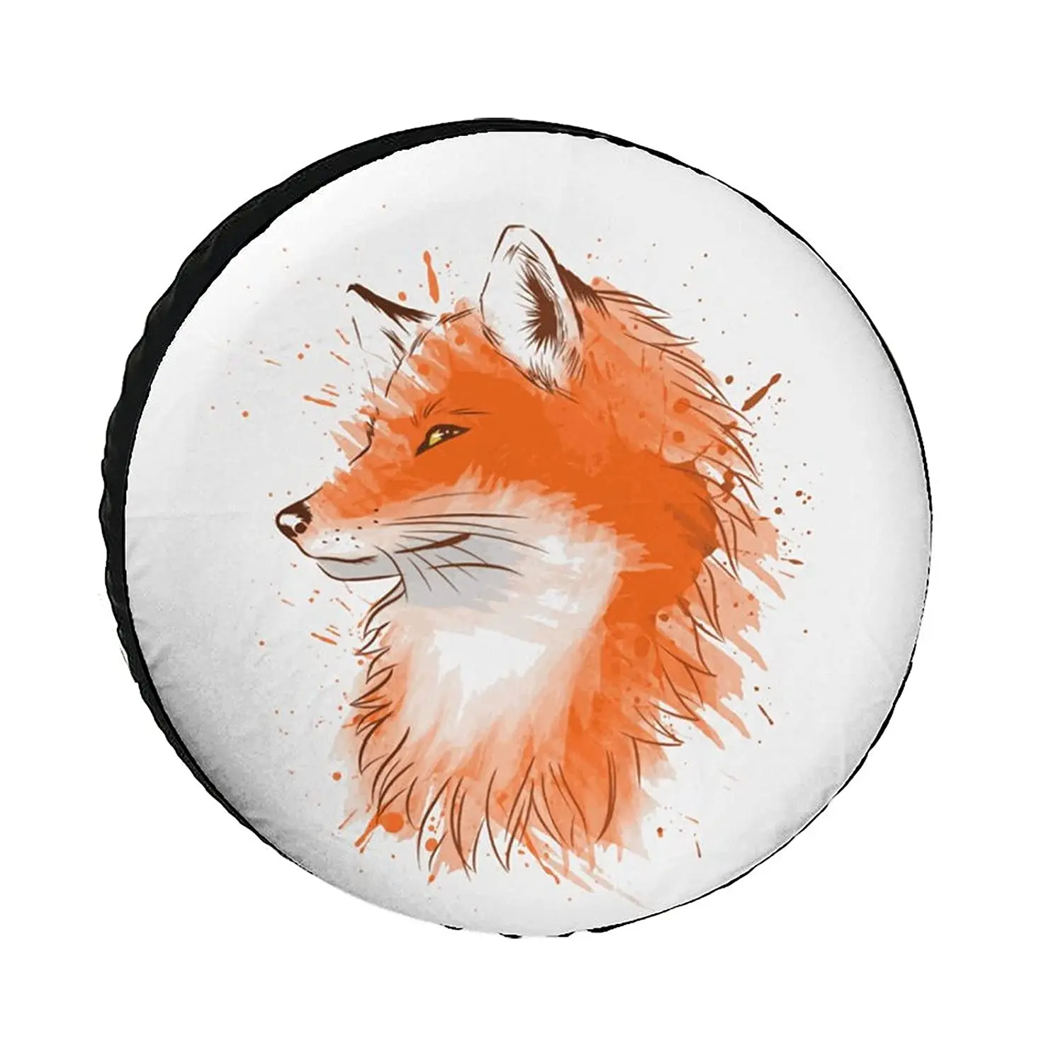 Fox Watercolor Universe Exploration Tire Covers Wheel Cover Protectors Weatherproof UV Protection Spare Tire Cover
