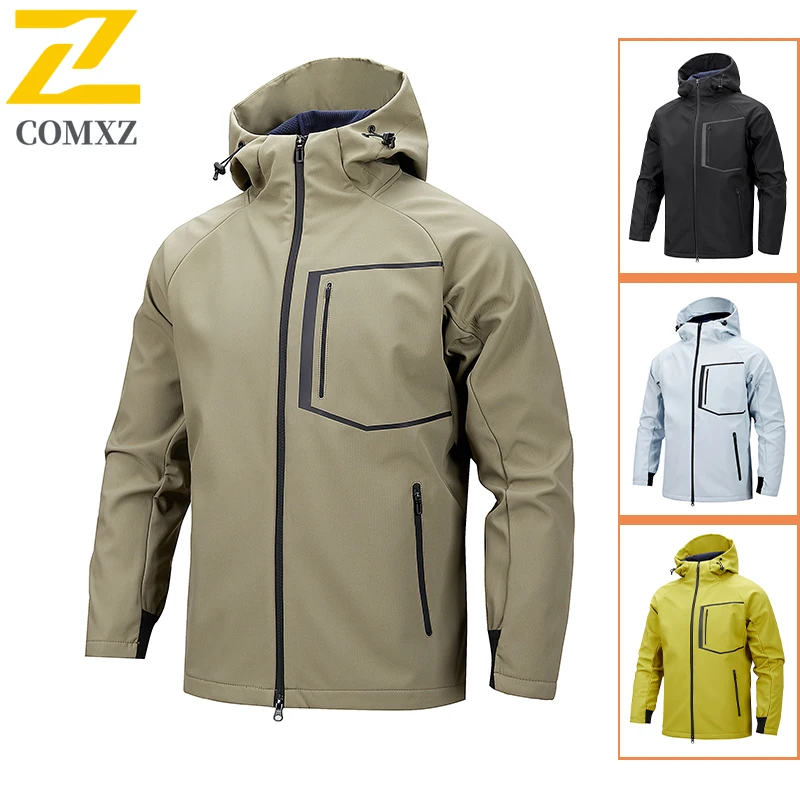 

Windbreaker Couple Jacket Outdoor Waterproof Hiking Coat Sporty Casual Solid Color Unisex Trekking Camping Clothing Lightweight