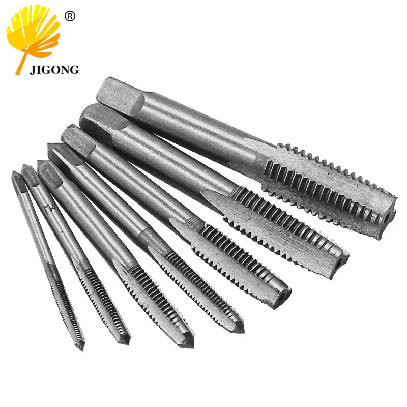 7 support bearing steel taps, square handle straight groove taps M3-M4-M5-M6-M8-M10-M12