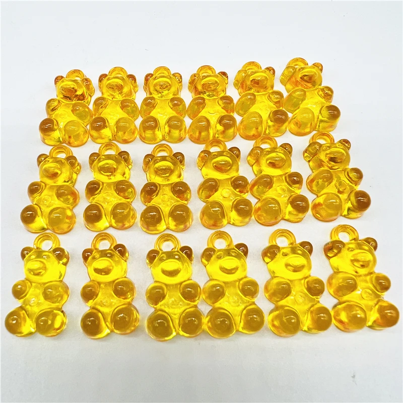 15pcs 20mm Acrylic Mini Bear Charms For Jewelry Making DIY Pendants Cute Earrings Necklaces Creative Finding For Jewelry Making