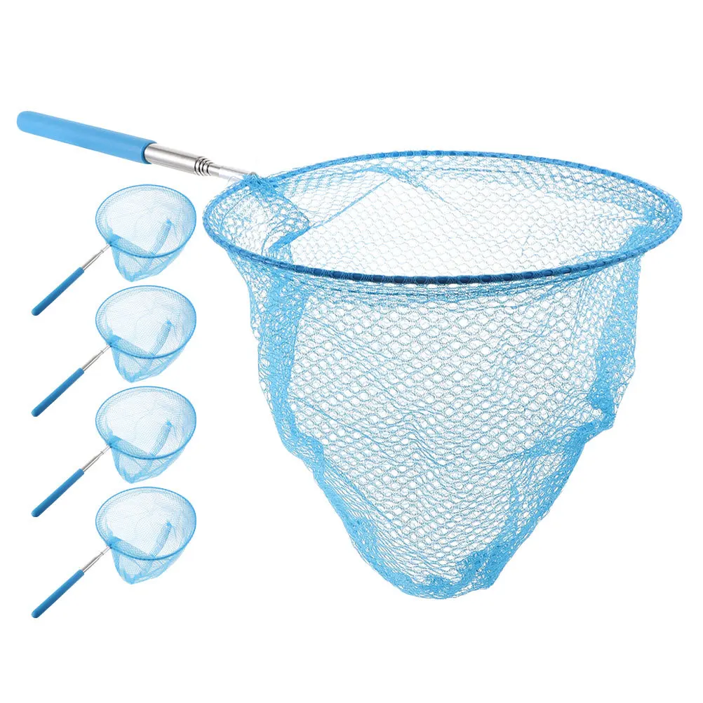 5 قطع من شبكات الصيد الخارجية: شبكة صيد على شكل فراشة تلسكوبية خفيفة الوزن للأطفال - سهلة التنظيف المتكررة