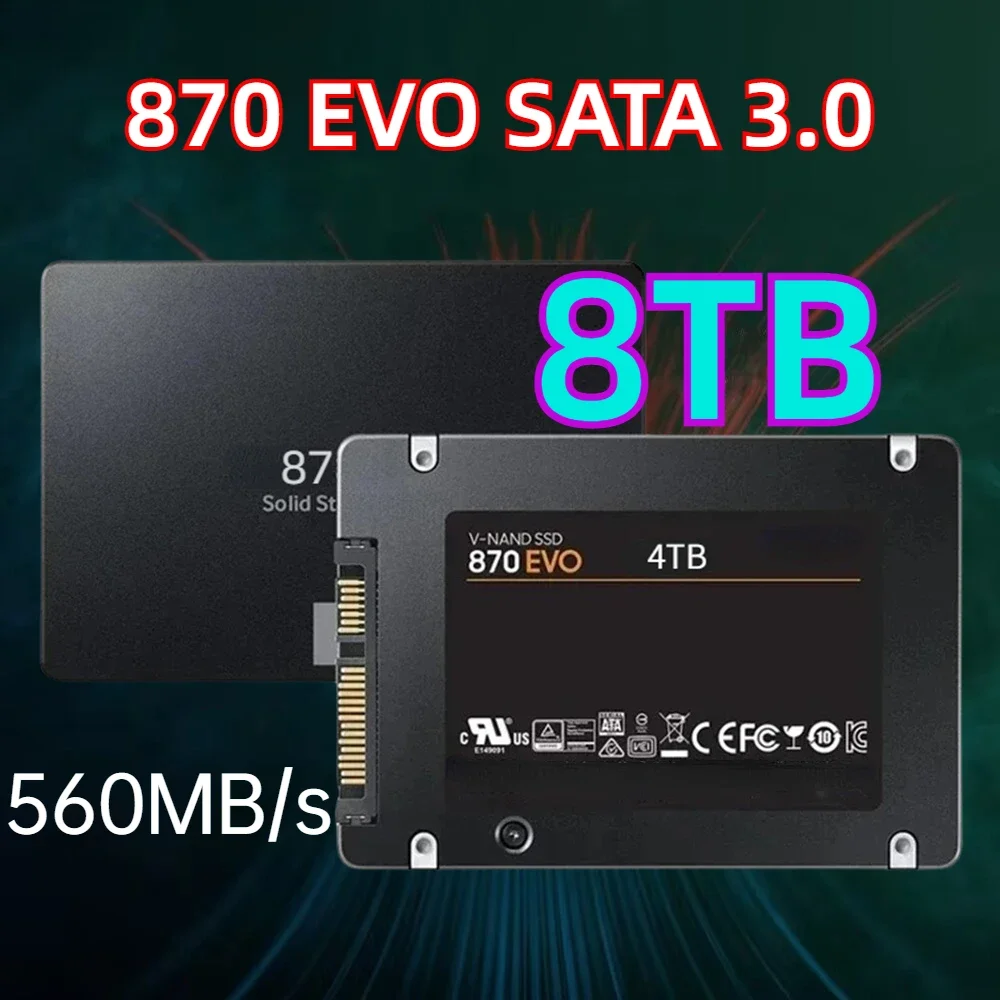 Disco duro interno de estado sólido, dispositivo SSD de 870 pulgadas, 8TB, 2,5 EVO, 1TB, 2TB, 4TB, SATA III, para ordenador portátil, PS4, PS5, PC, PlayStation 5