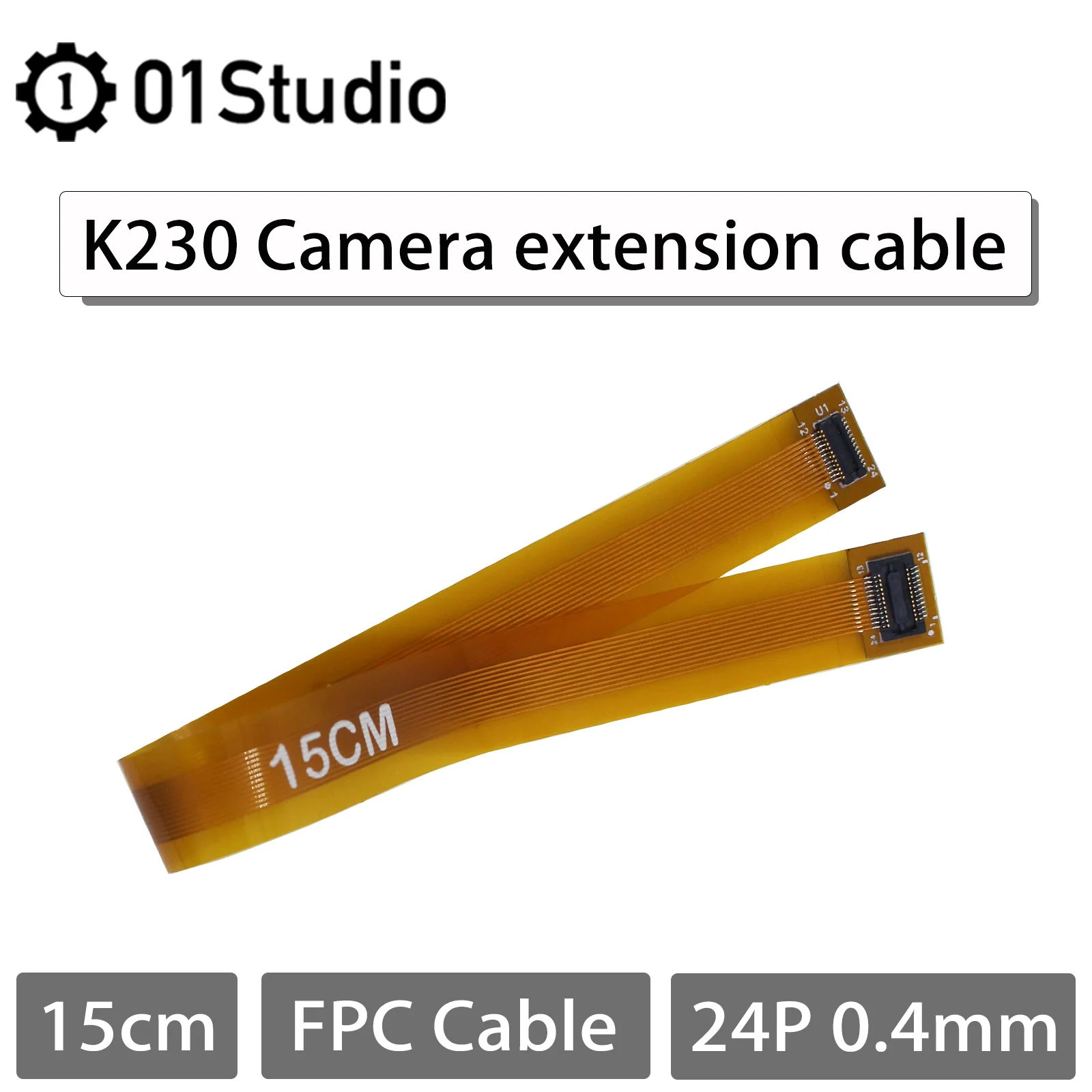 01Studio CanMV K230 AI Development Board Camera Extension Cable 24P 15cm FPC Soft Cable