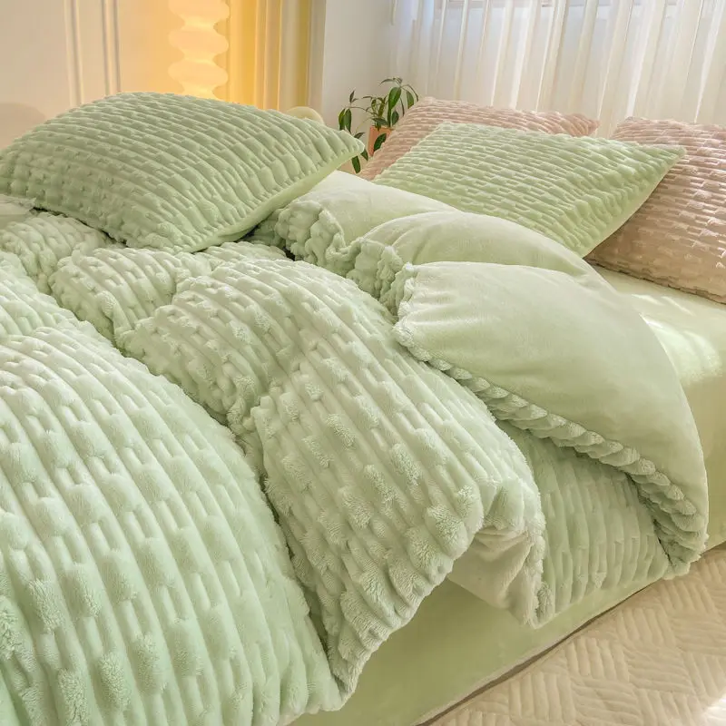 

Winter rabbit velvet bed cover single piece thickened coral velvet bed sheet student dormitory milk velvet bed cover 150x200cm