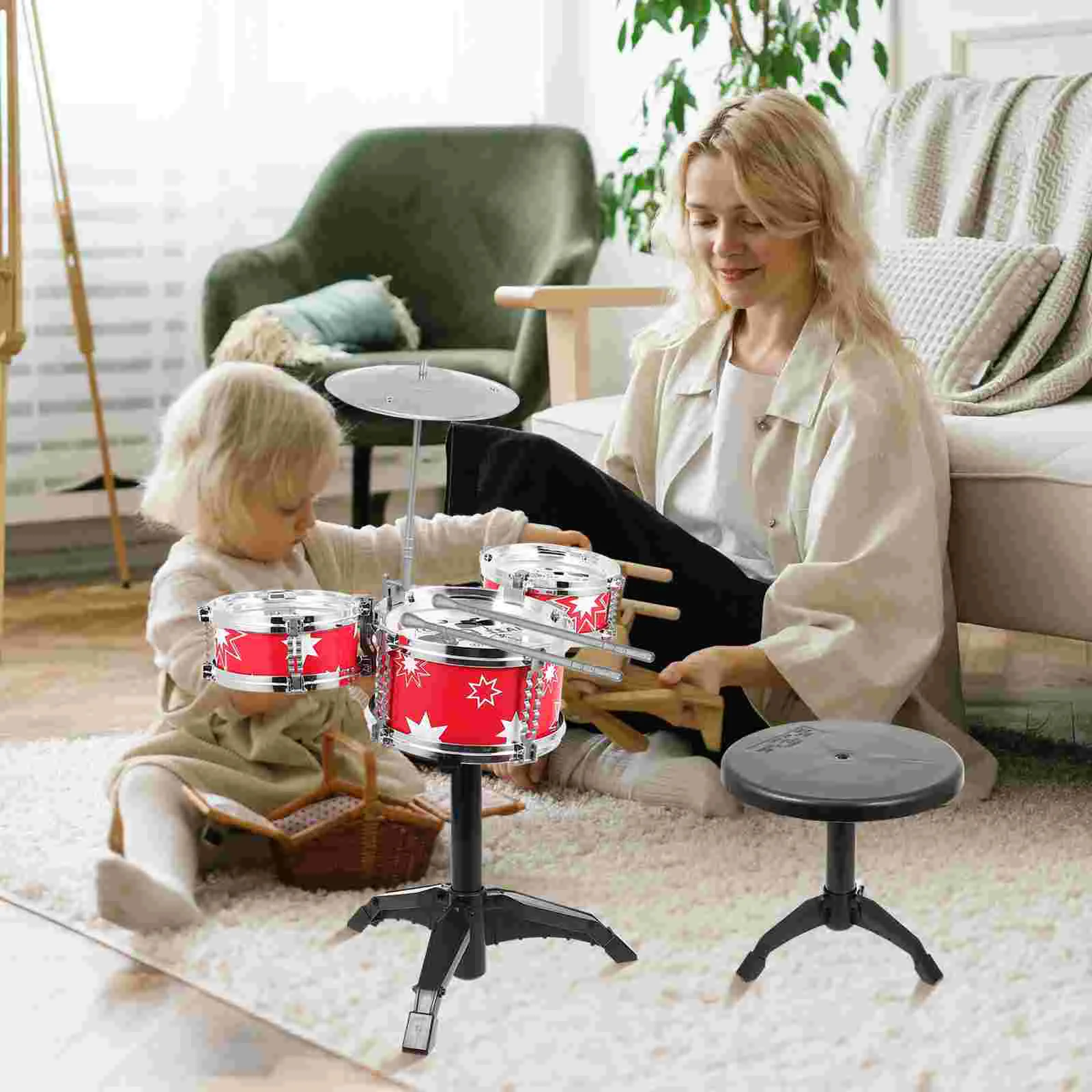 Kit de bateria infantil, brinquedo musical para presente de bebê, instrumento educacional, brinquedos pré-escolares