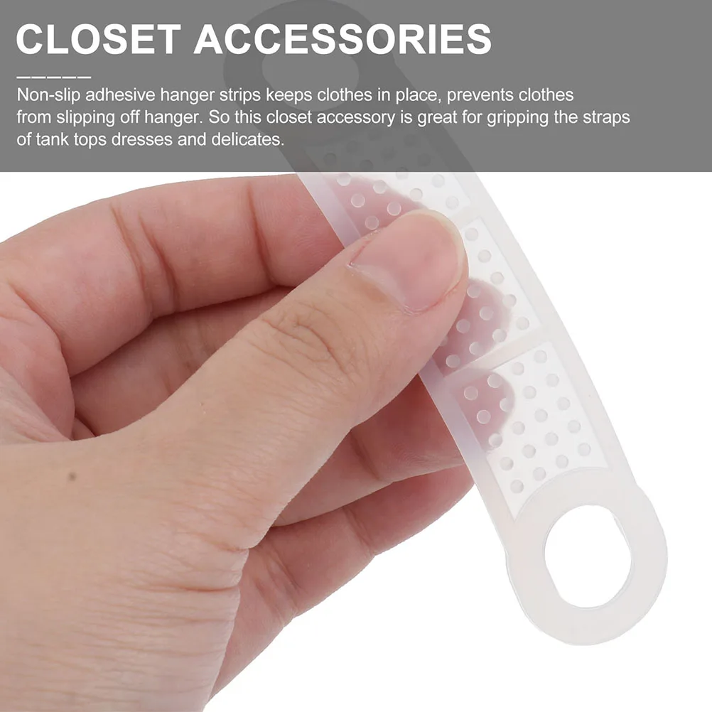 

60pcs Anti Strips Silicone Clothes Holder Anti Skid Tape Strips Skid Tapes Non Slip Grip White Useful Closet Accessories