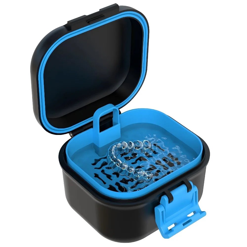 Double-Layer Leak-Proof Denture Soaking Cup Multiple Colors Available Protective Travel Denture Storage Case Multifunctional