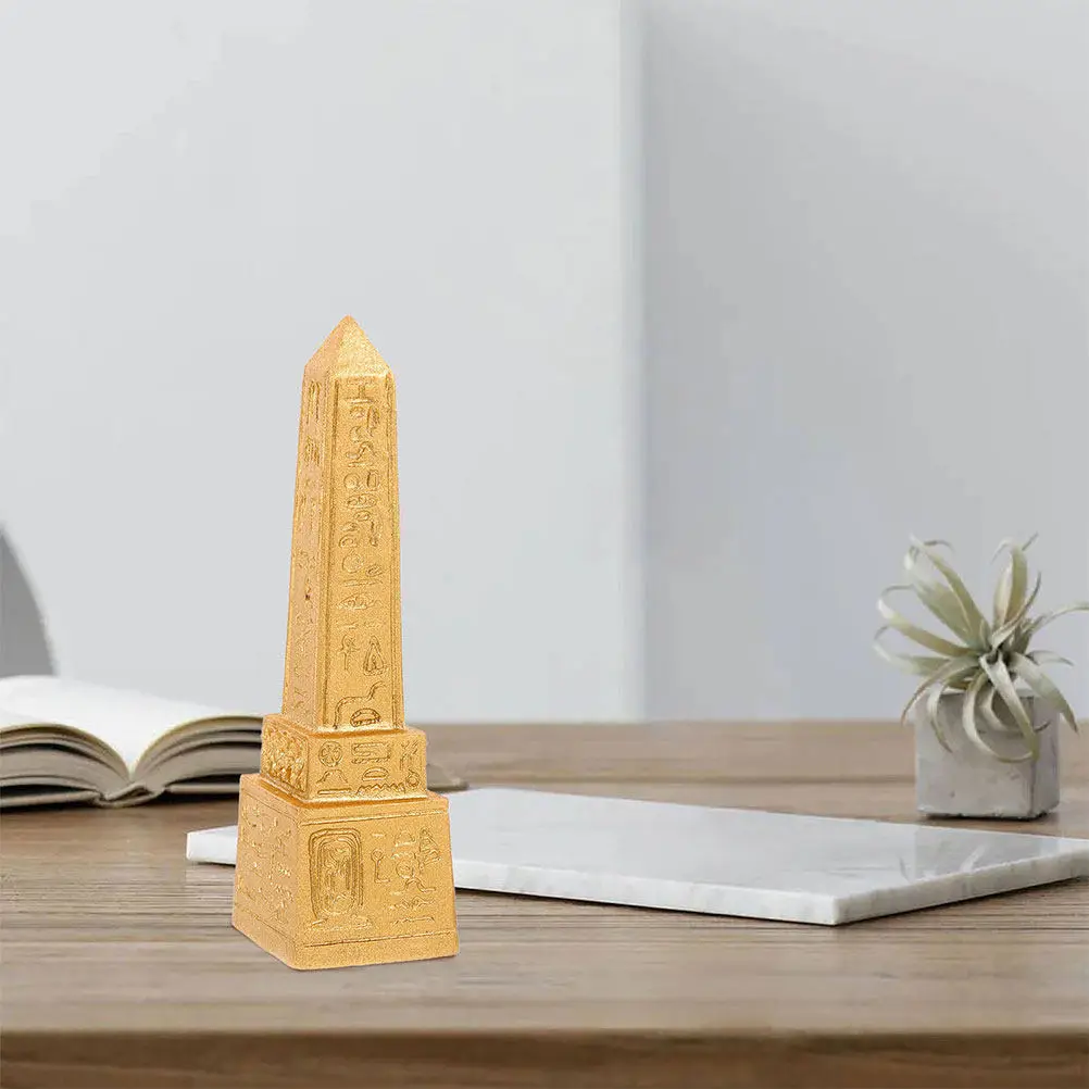 4Pcs Egyptian Statue Decorative Resin Landmark Tower Home Vintage Theme Office Shelf Fireplace Ancient