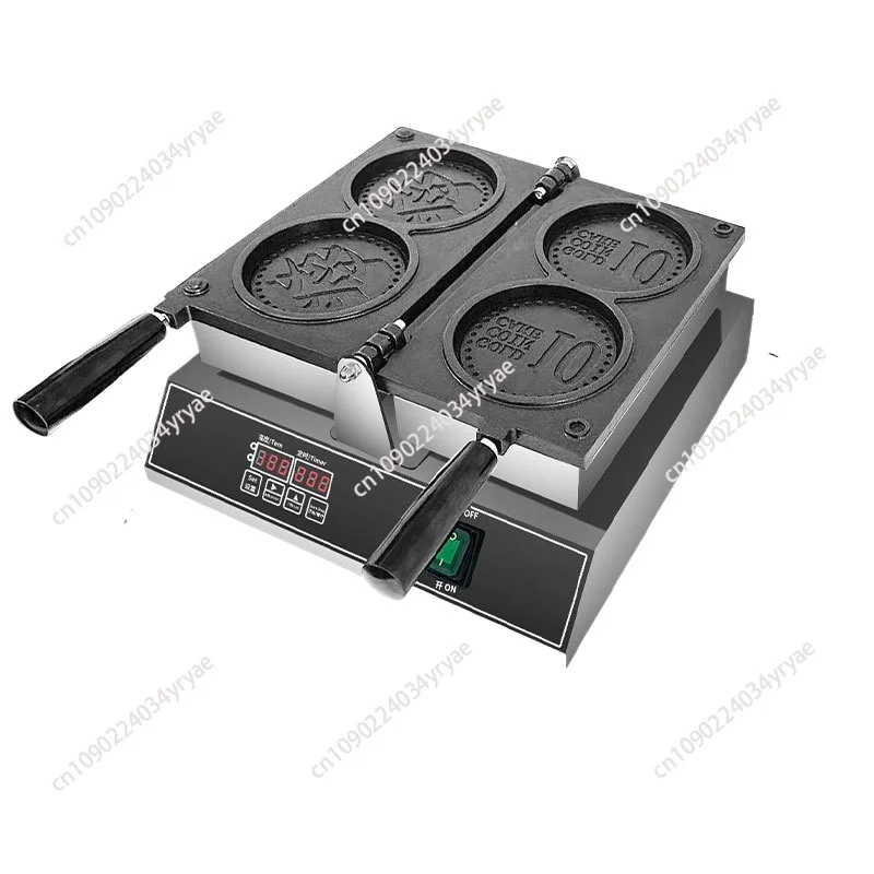 

Gold Coin Electric Waffle Machine Snack Equipment Cartoon Gold Coin Scone Waffle Machine