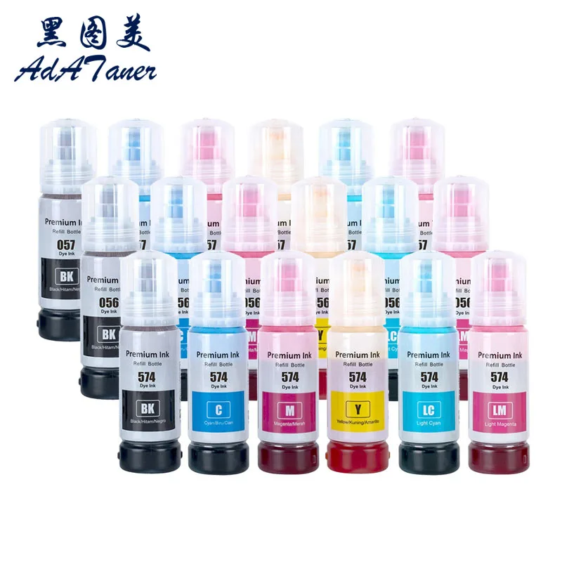 056 057 107 108 574 Premium Compatible Water Based Bottle Refill Dye Ink For Epson L8050 L8058 L18050 L18058 ET-18100 Printer