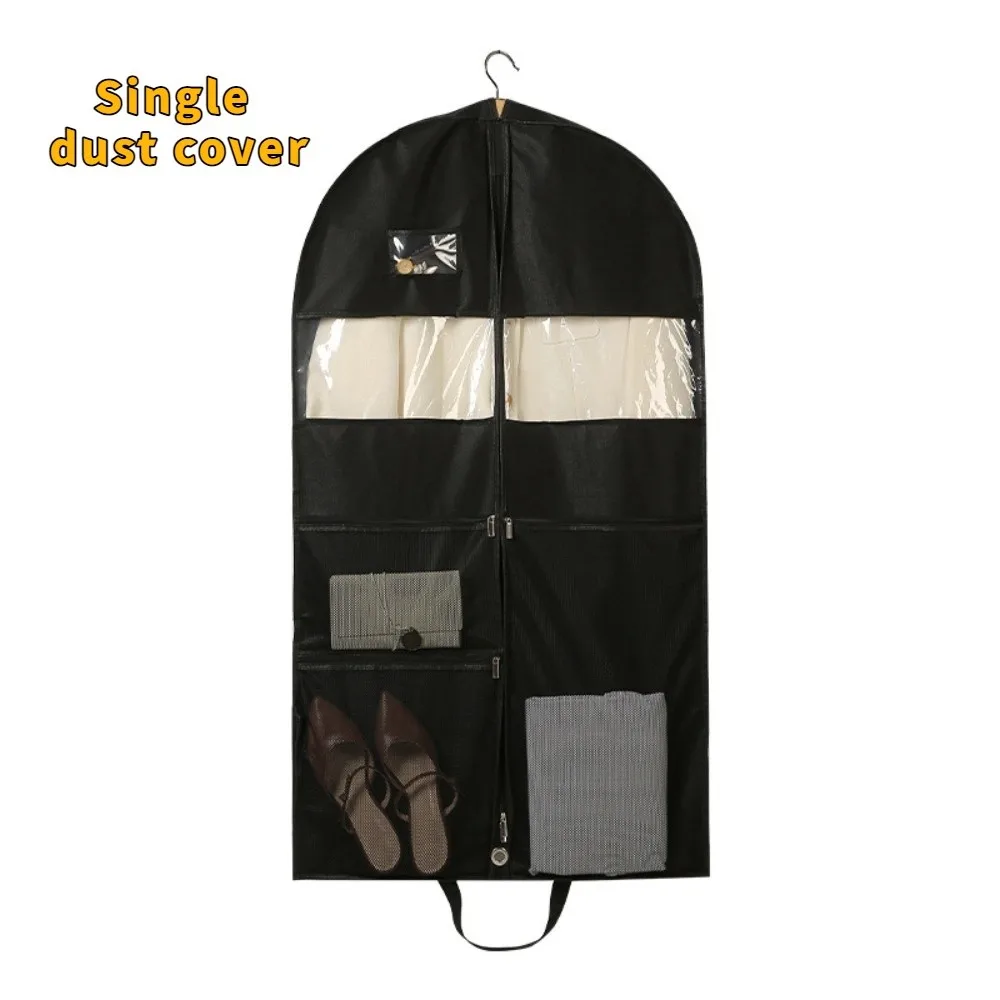 

Mesh Pockets Portable Garment Bags Multi-Compartment Hanging Dustproof Clothing Covers Foldable with Window Travel Garment Bags
