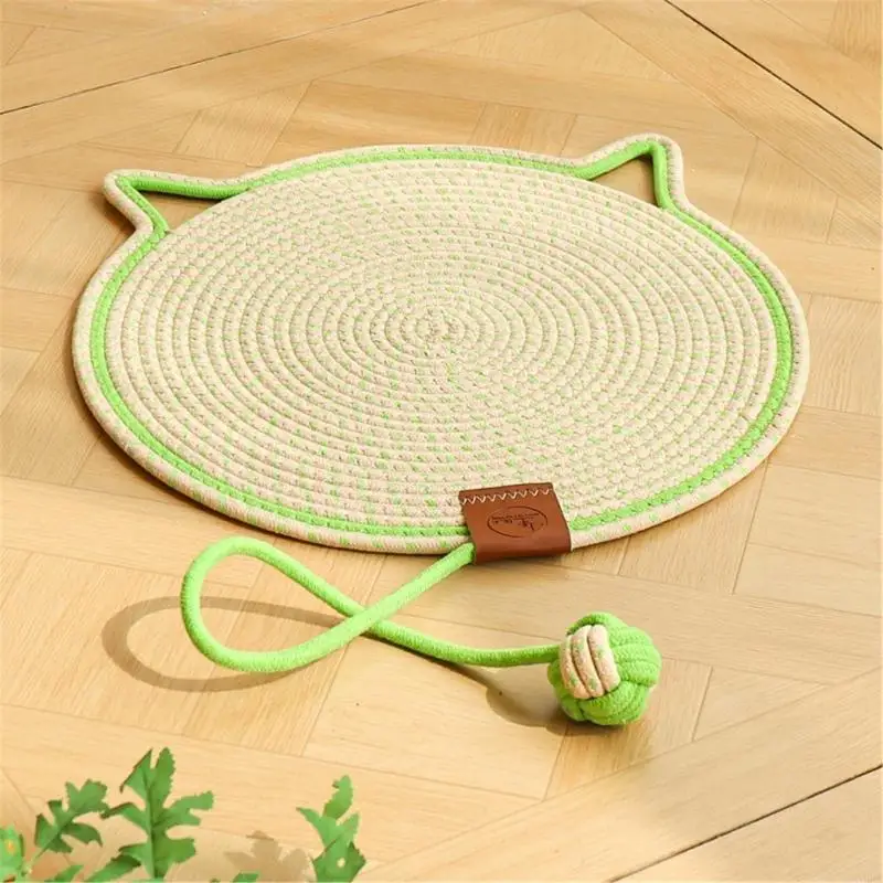 A9LA Cotton Rope Cats Scratfer Post Mat Fun Toy للقطط لطحن المخلب وتخفيف تصميم ميزة الإجهاد المقاومة للارتداء