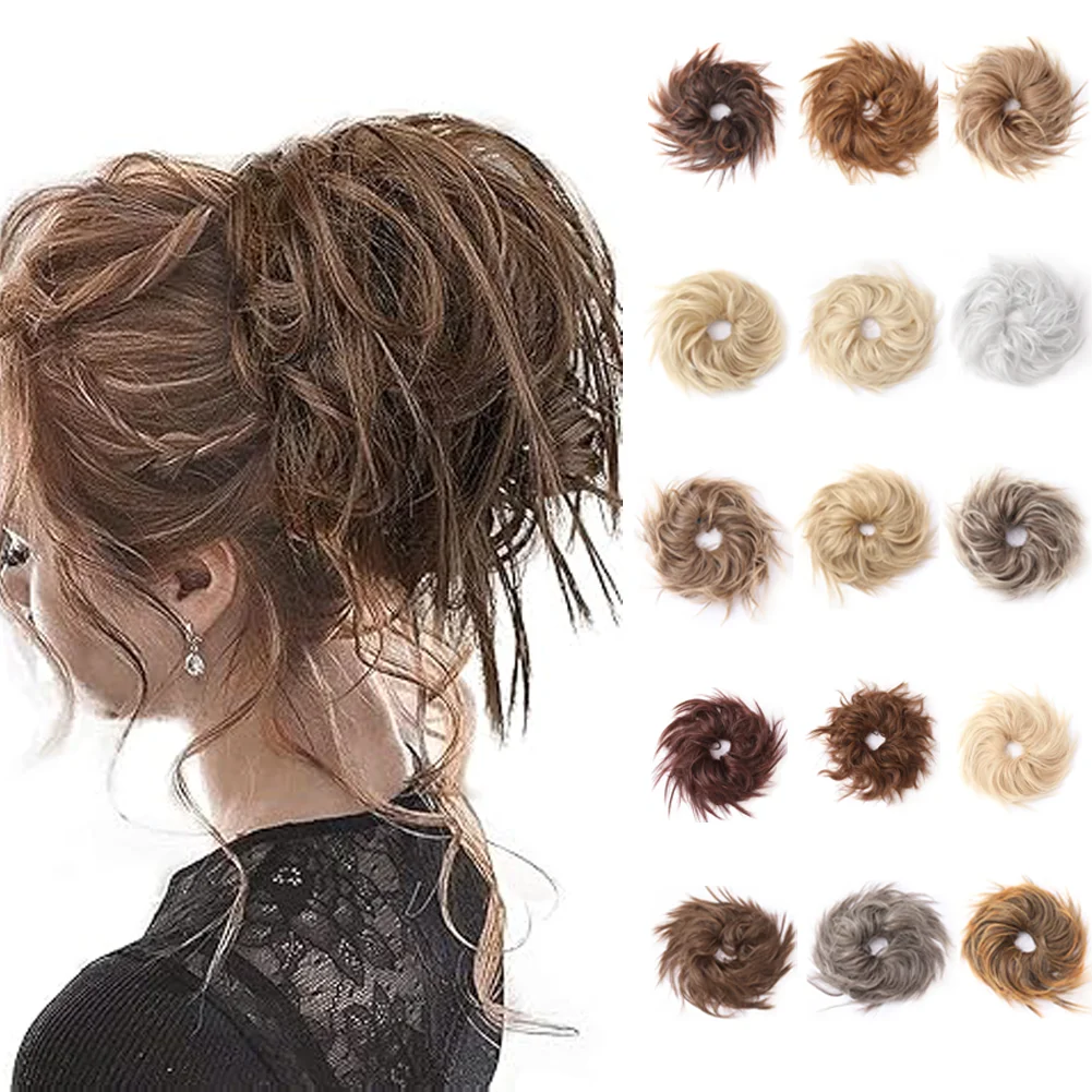 Tousled Updo Messy Bun Hairpiece Synthetic Hair Extension Scrunchies Ponytail Hairpieces for Women